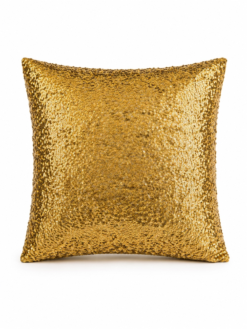 Gold Sequin Throw Pillow 16x16 Glam Sparkle Decorative Accent Pillow